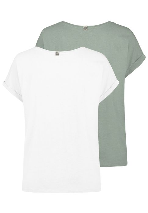 Sublevel Design T-Shirts 2er-Pack Knopfdetails Umschlagärmel – Mehrfarbig, Bild 9