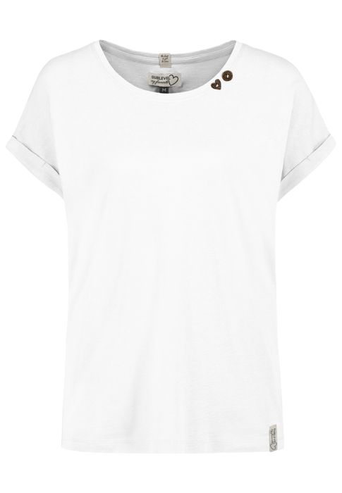 Sublevel Design T-Shirts 2er-Pack Knopfdetails Umschlagärmel – Mehrfarbig, Bild 5