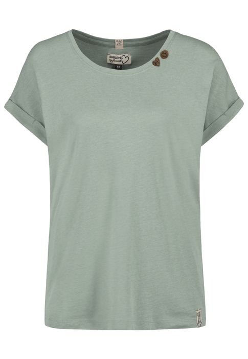 Sublevel Design T-Shirts 2er-Pack Knopfdetails Umschlagärmel – Mehrfarbig, Bild 3