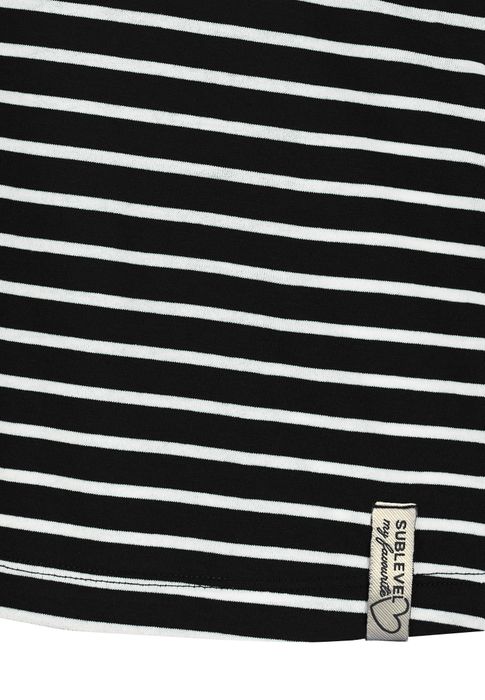 Sublevel Design T-Shirts 2er-Pack Knopfdetails Umschlagärmel – Weiß-Schwarz, Bild 7