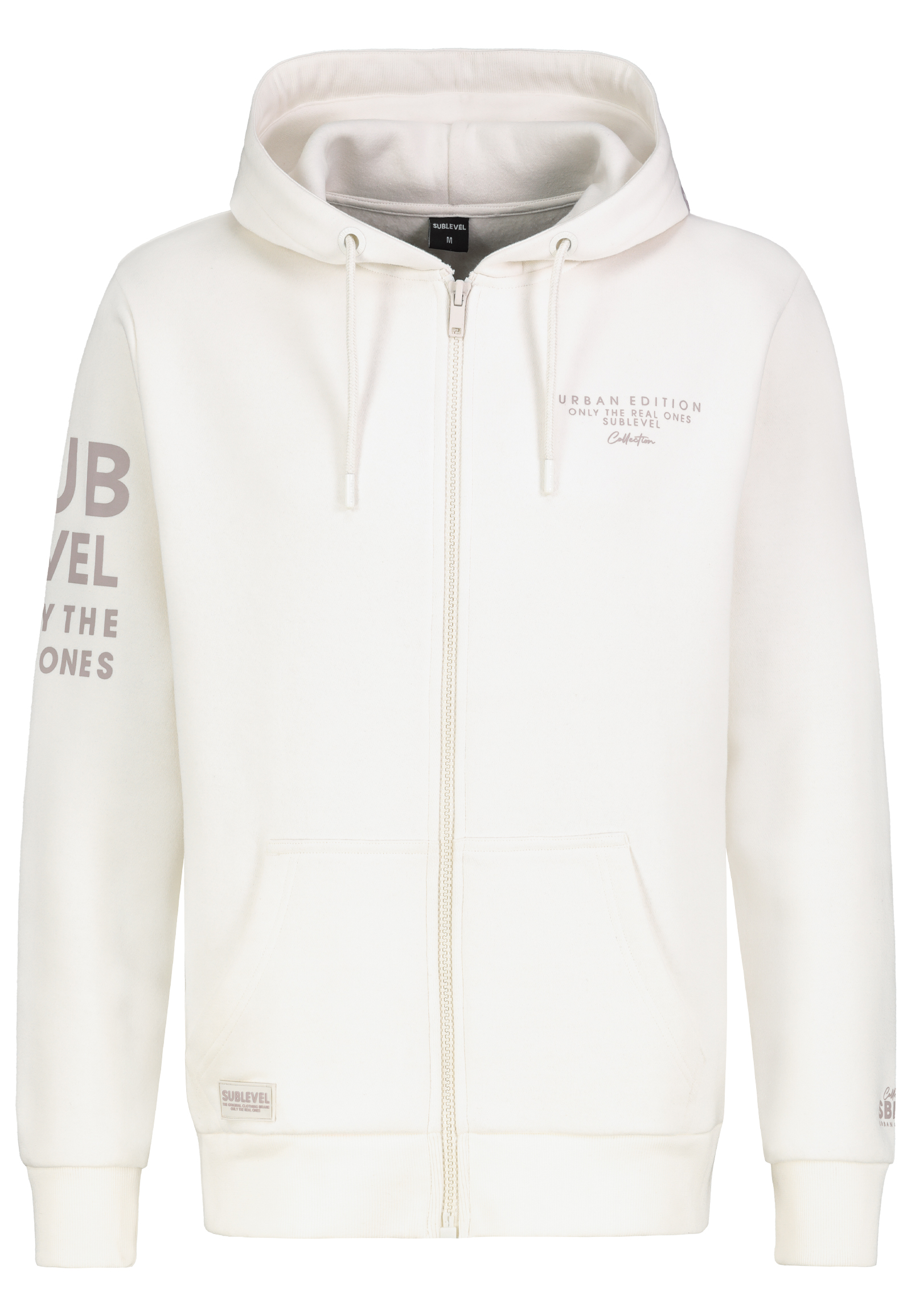 Sublevel Sublevel Sweat Zip Hood mit urbanem Design und Schriftzug Details – Weiß, Bild 1