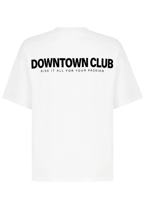 Sublevel Sublevel Oversized T-Shirt mit Downtown Club Logo Slogan – Weiß, Bild 5