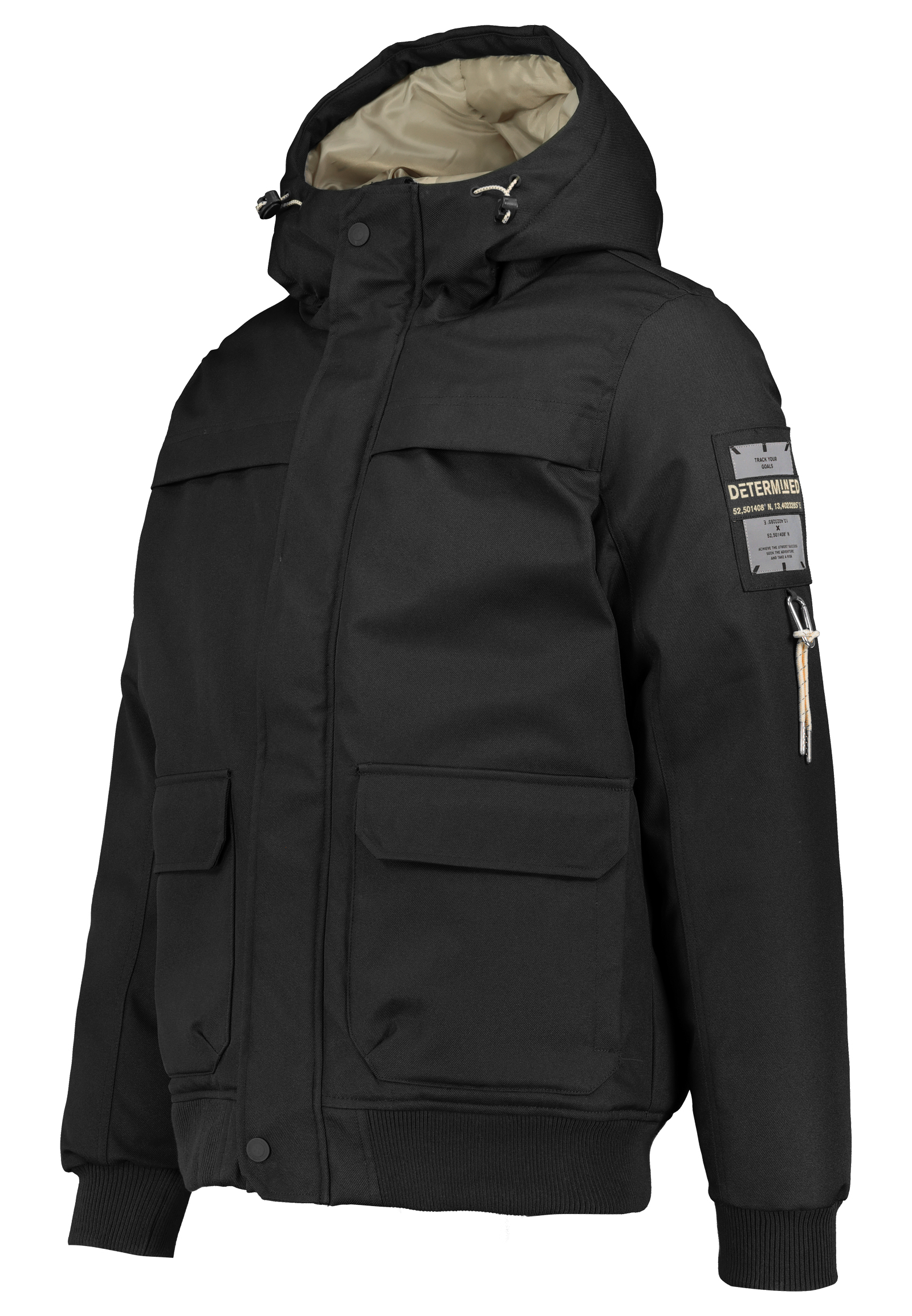 Urban Surface Hochwertige Outdoorjacke mit Kapuze und funktionalen Taschen – Schwarz, Bild 2