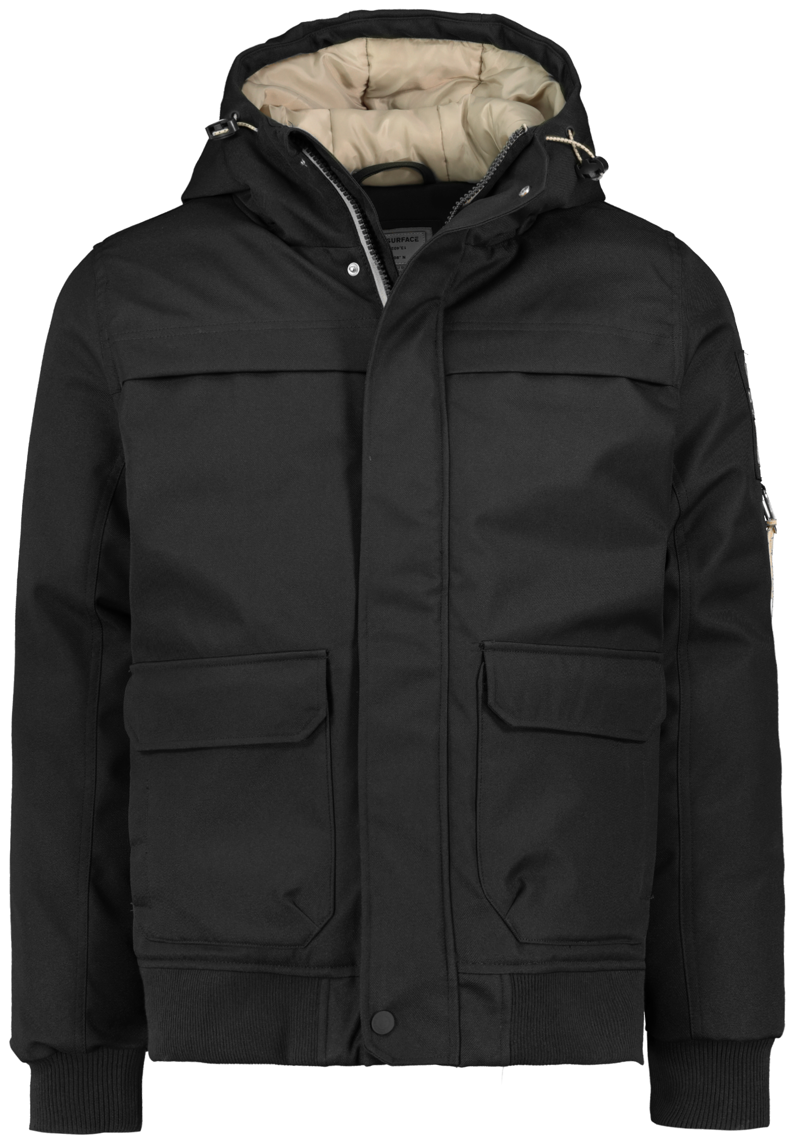 Urban Surface Hochwertige Outdoorjacke mit Kapuze und funktionalen Taschen – Schwarz, Bild 1