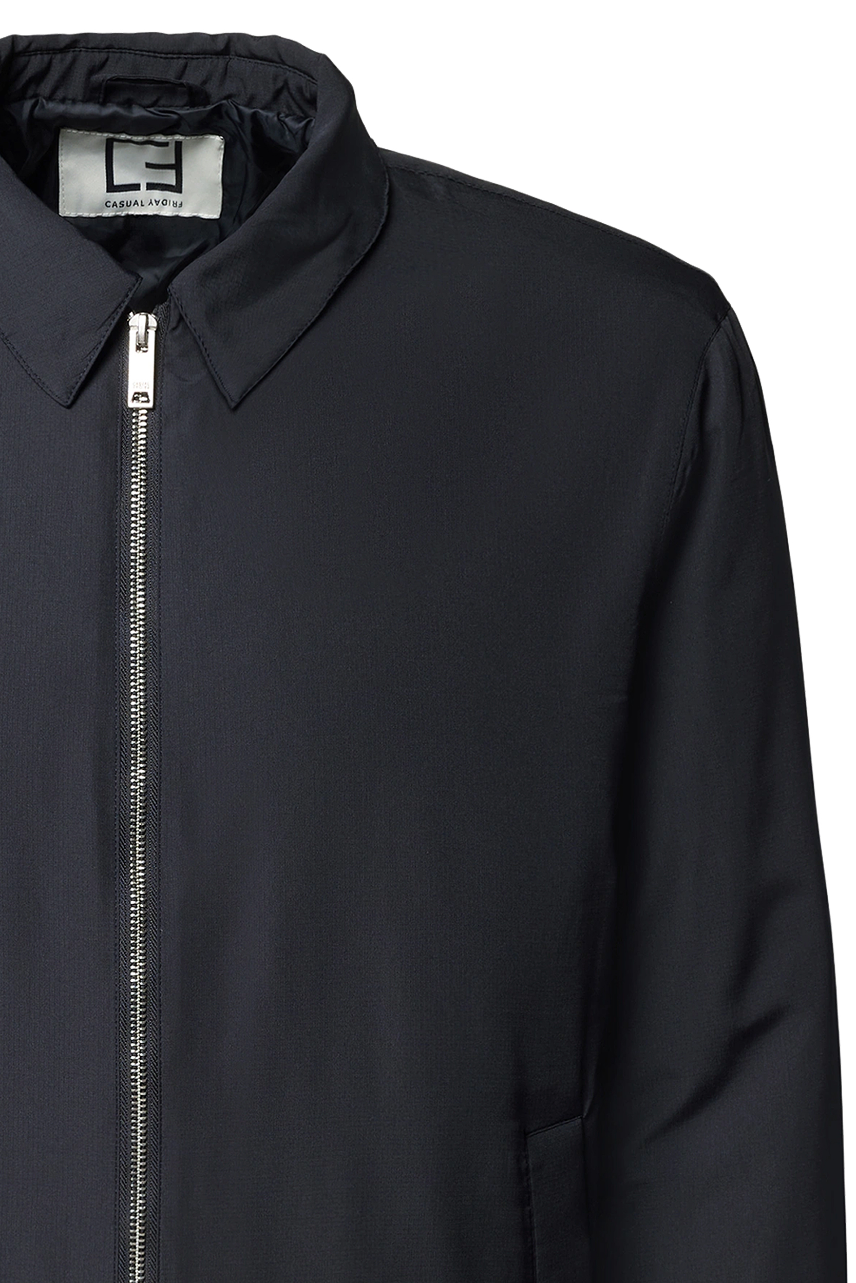 Schwarze wattierte Kapuzenjacke mit Reißverschluss Schwarze wattierte Kapuzenjacke mit Reißverschluss
