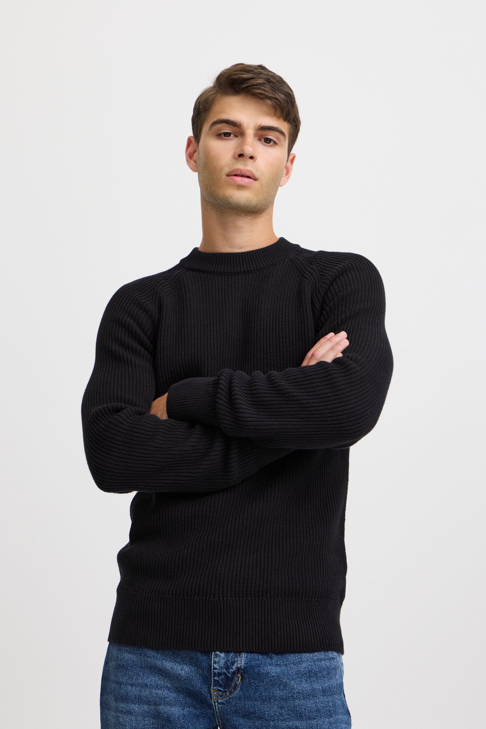 Casual Friday Gemütlicher Strickpullover mit langen Ärmeln – Dunkelblau, Bild 2