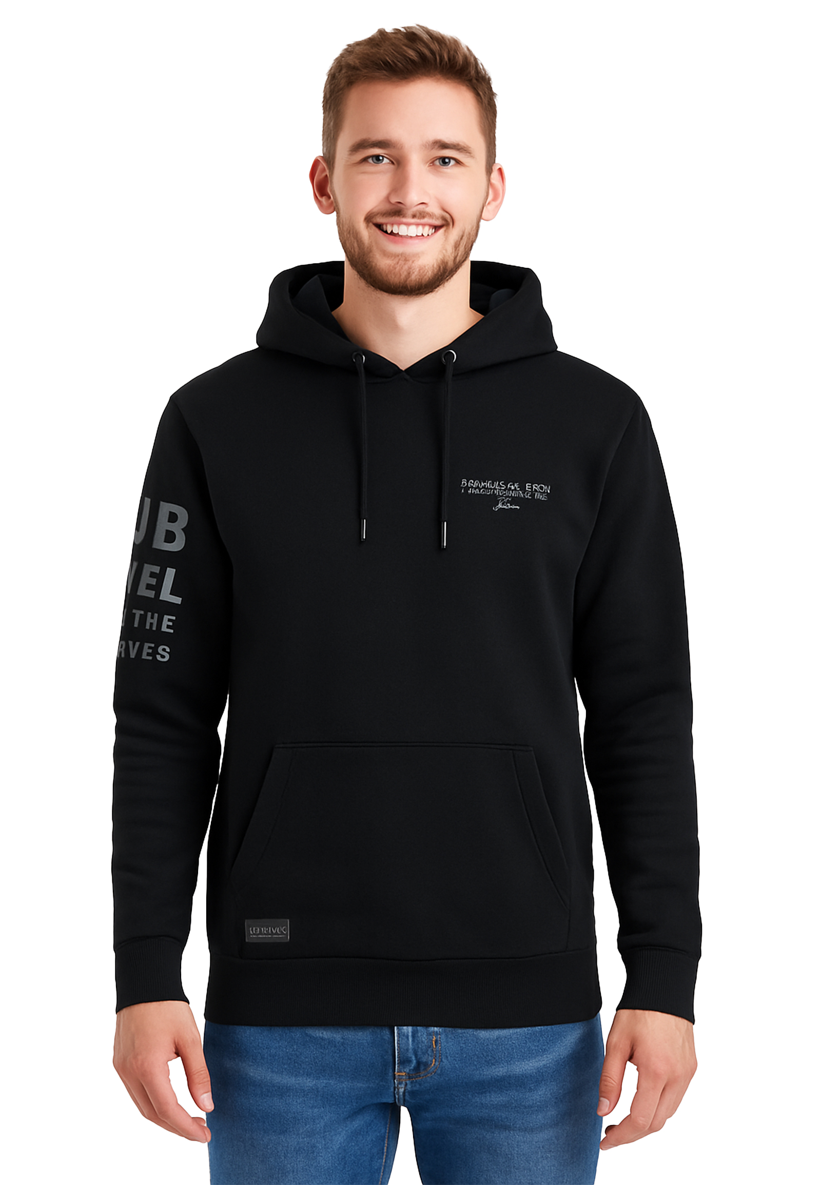 Sublevel Sublevel Hoodie mit Frontprint und Kapuze für Herren – Schwarz, Bild 2