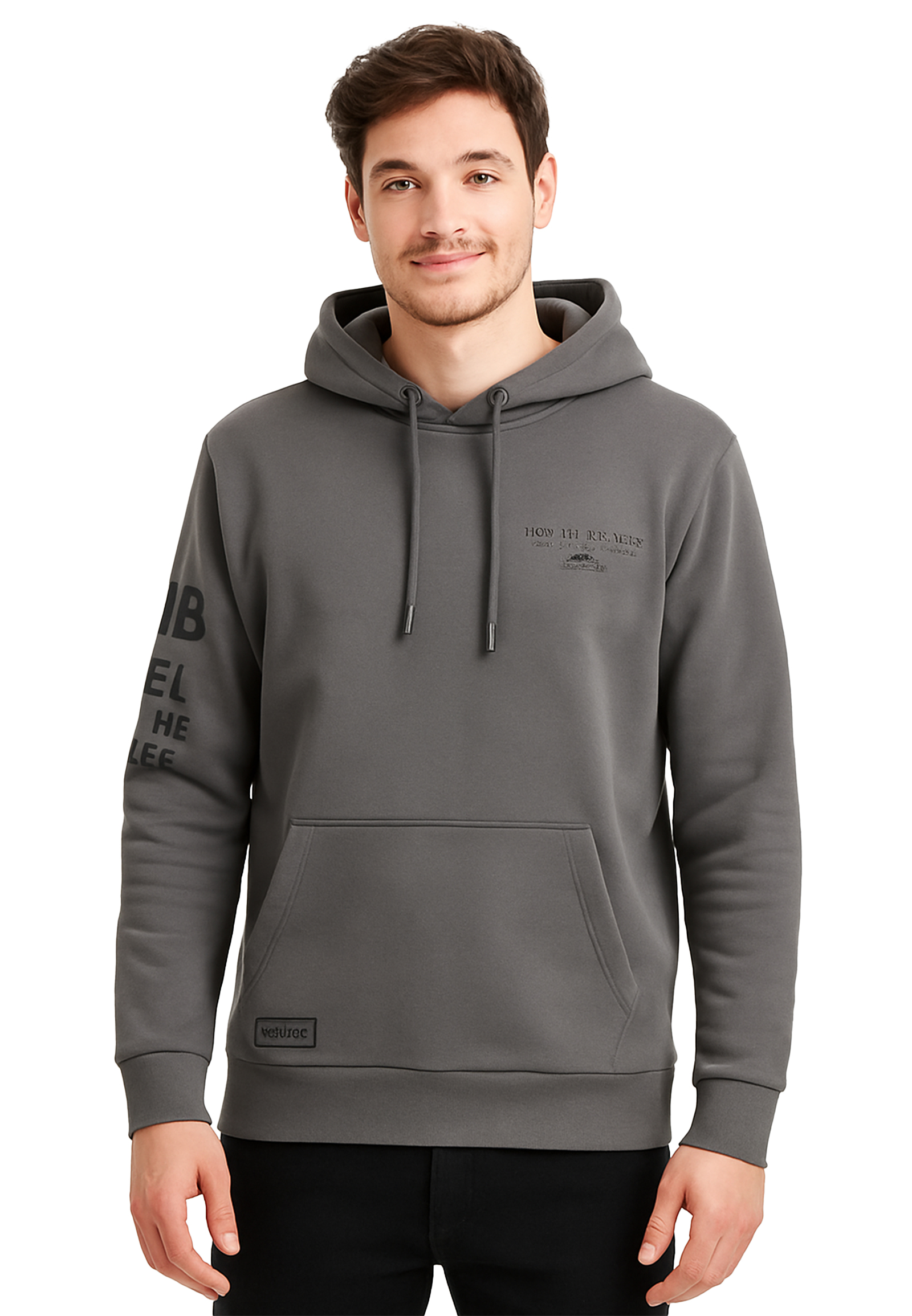 Sublevel Sublevel Hoodie mit Frontprint und Kapuze für Herren – Grau, Bild 2