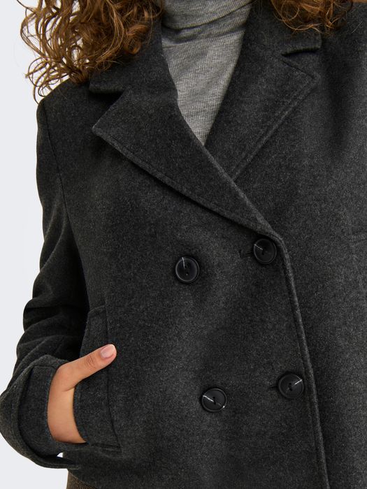 Only Elegante Doppelknopf Jacke mit Revers und Taillenlänge – Dunkelgrau, Bild 5