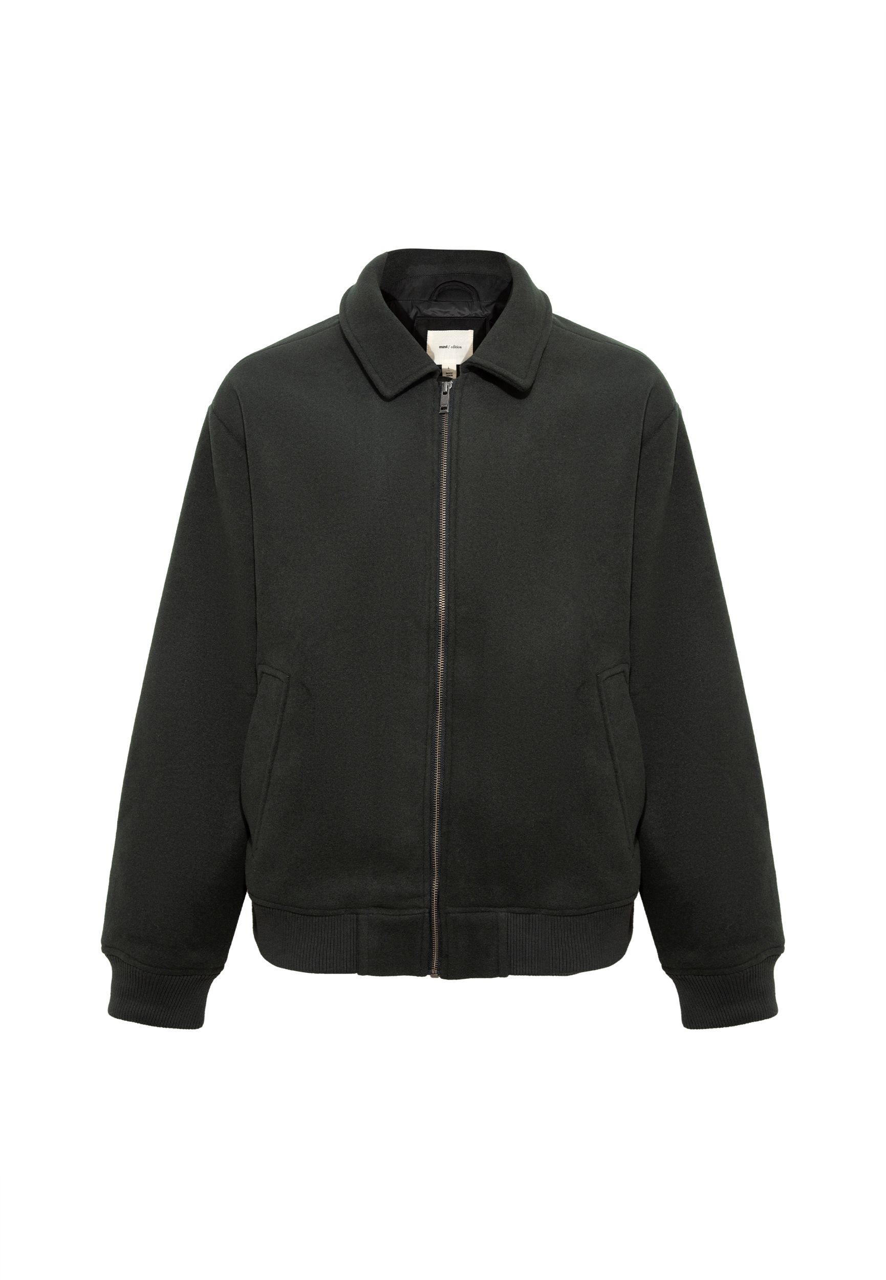 Mavi mavi Klassische Reißverschlussjacke mit Stehkragen und Taschen – Dunkelgrau, Bild 1