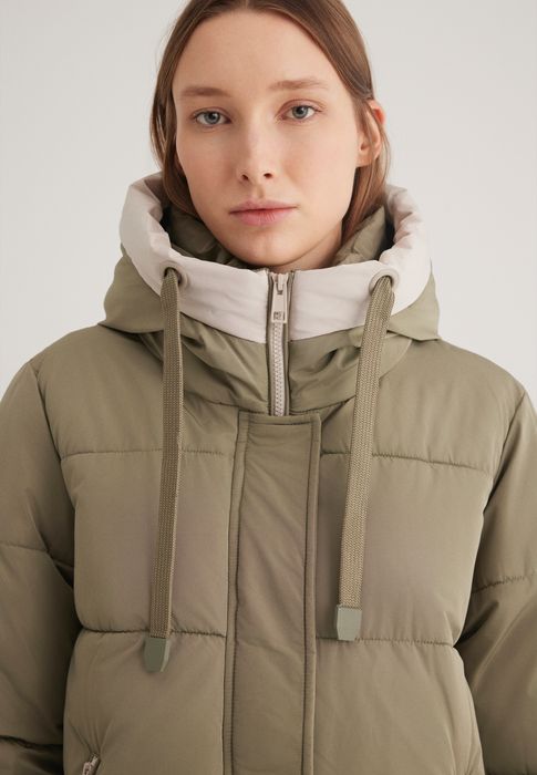 Mavi mavi Steppjacke mit Kapuze Winterjacke Warm mit Taschen – Grün, Bild 3