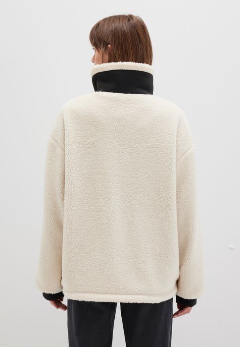 Mavi Teddyjacke mit Kontraststreifen Warm und Weich – Creme, Bild 7