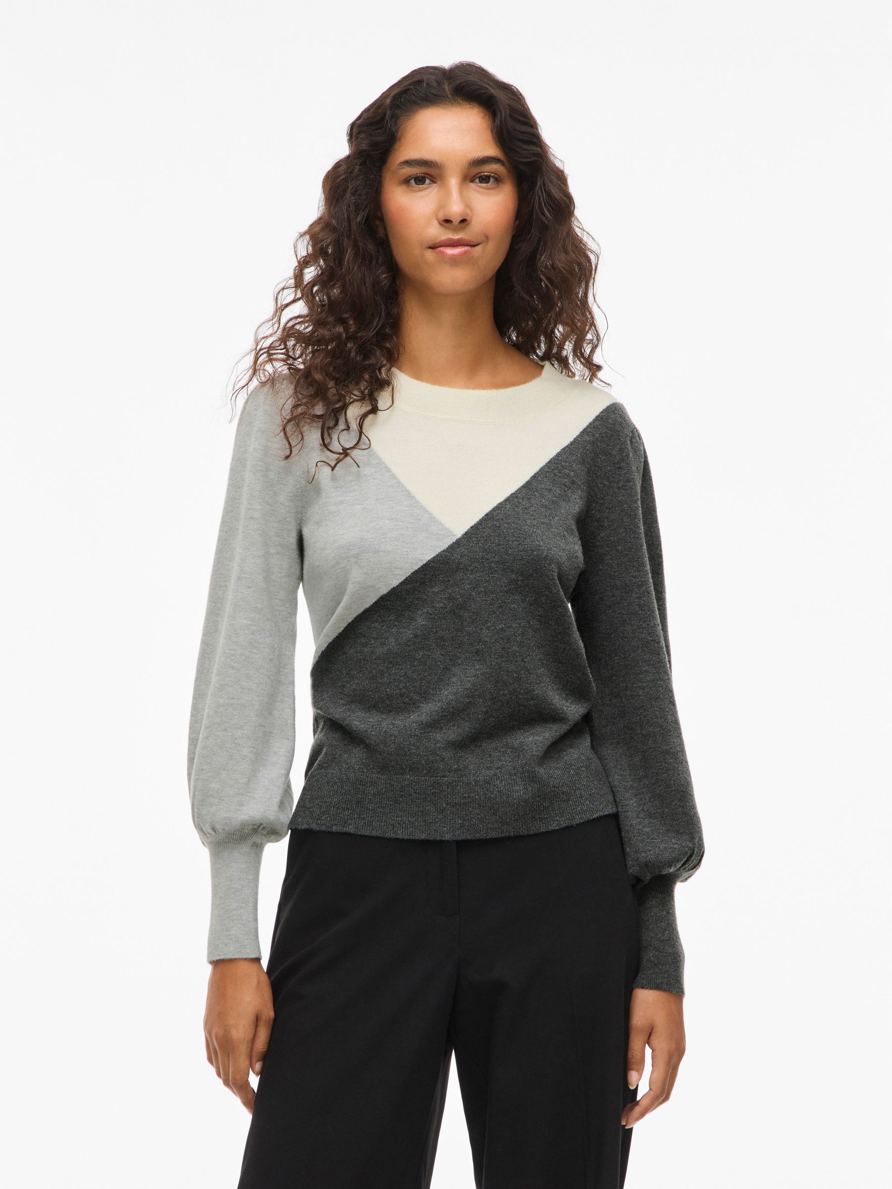 14106477_4883853_3.jpg Pullover mit geometrischem Muster und Puffärmeln