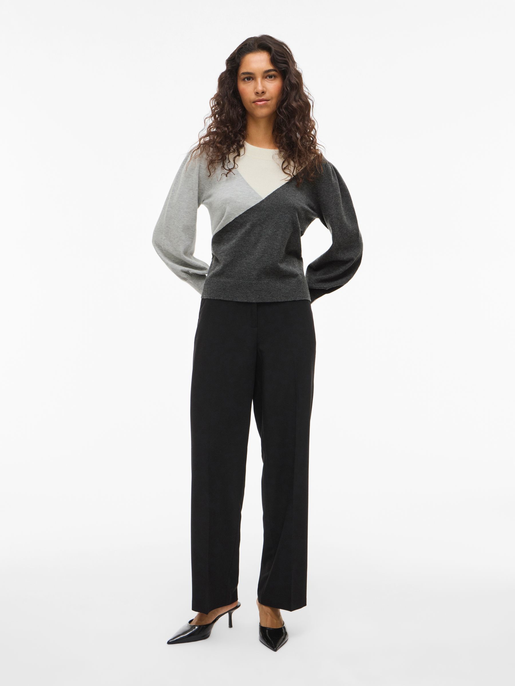 14106477_4883853_5.jpg Pullover mit geometrischem Muster und Puffärmeln