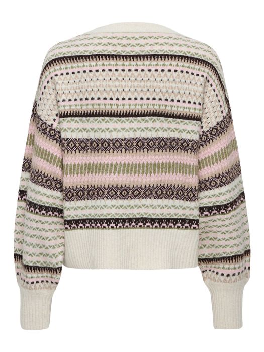 Only Pullover mit geometrischem Muster und Strickdetails – Braun, Bild 7