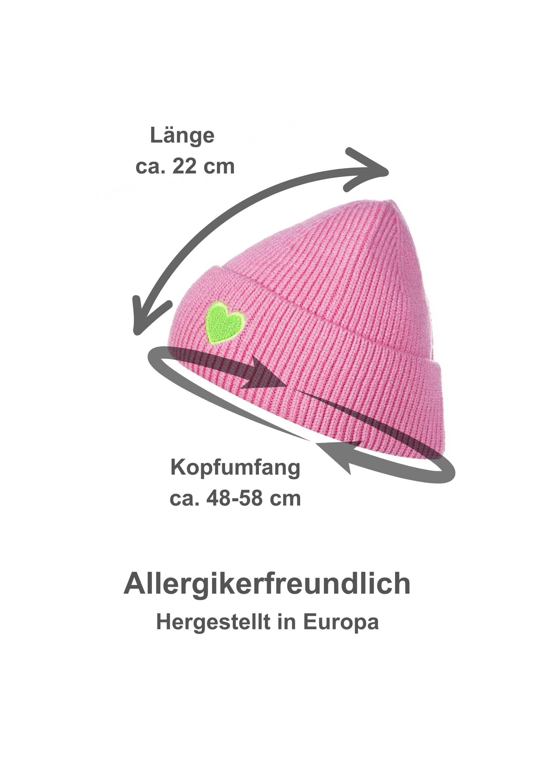 Gemusterte Strickmütze mit Rippbündchen dezenter Stickerei Gemusterte Strickmütze mit Rippbündchen dezenter Stickerei