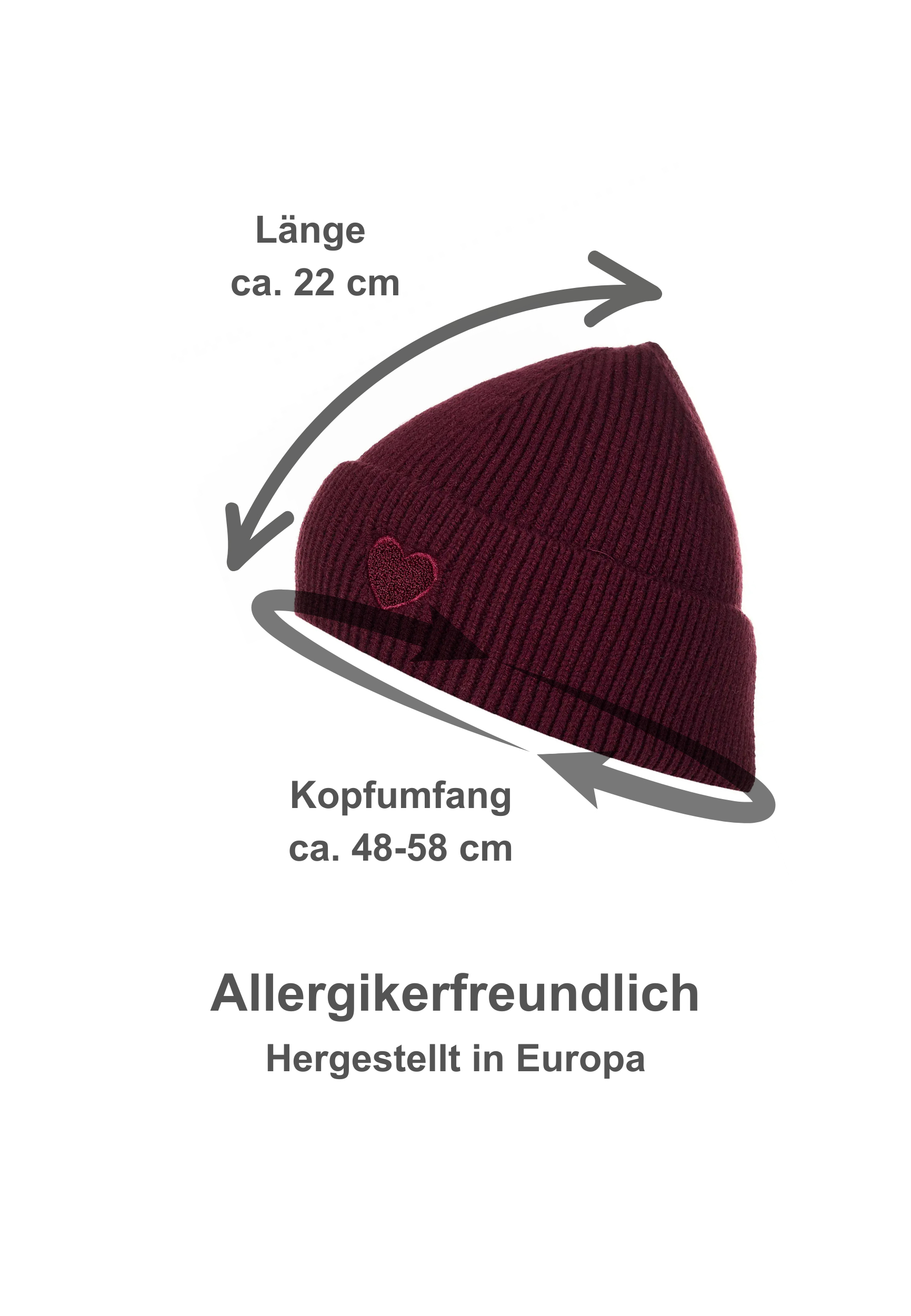Gemusterte Strickmütze mit Rippbündchen dezenter Stickerei Gemusterte Strickmütze mit Rippbündchen dezenter Stickerei