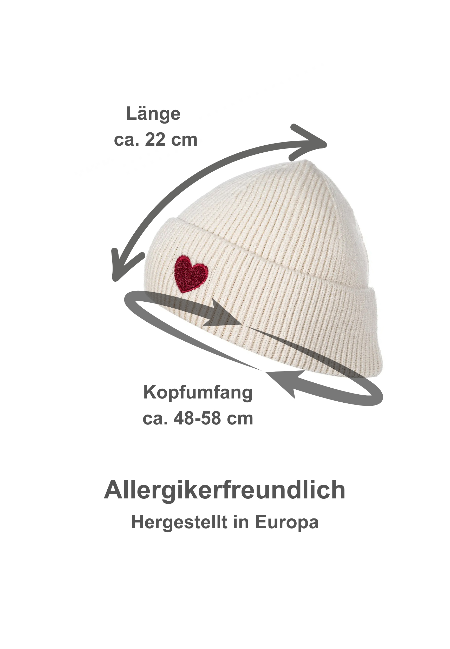 Gemusterte Strickmütze mit Rippbündchen dezenter Stickerei Gemusterte Strickmütze mit Rippbündchen dezenter Stickerei