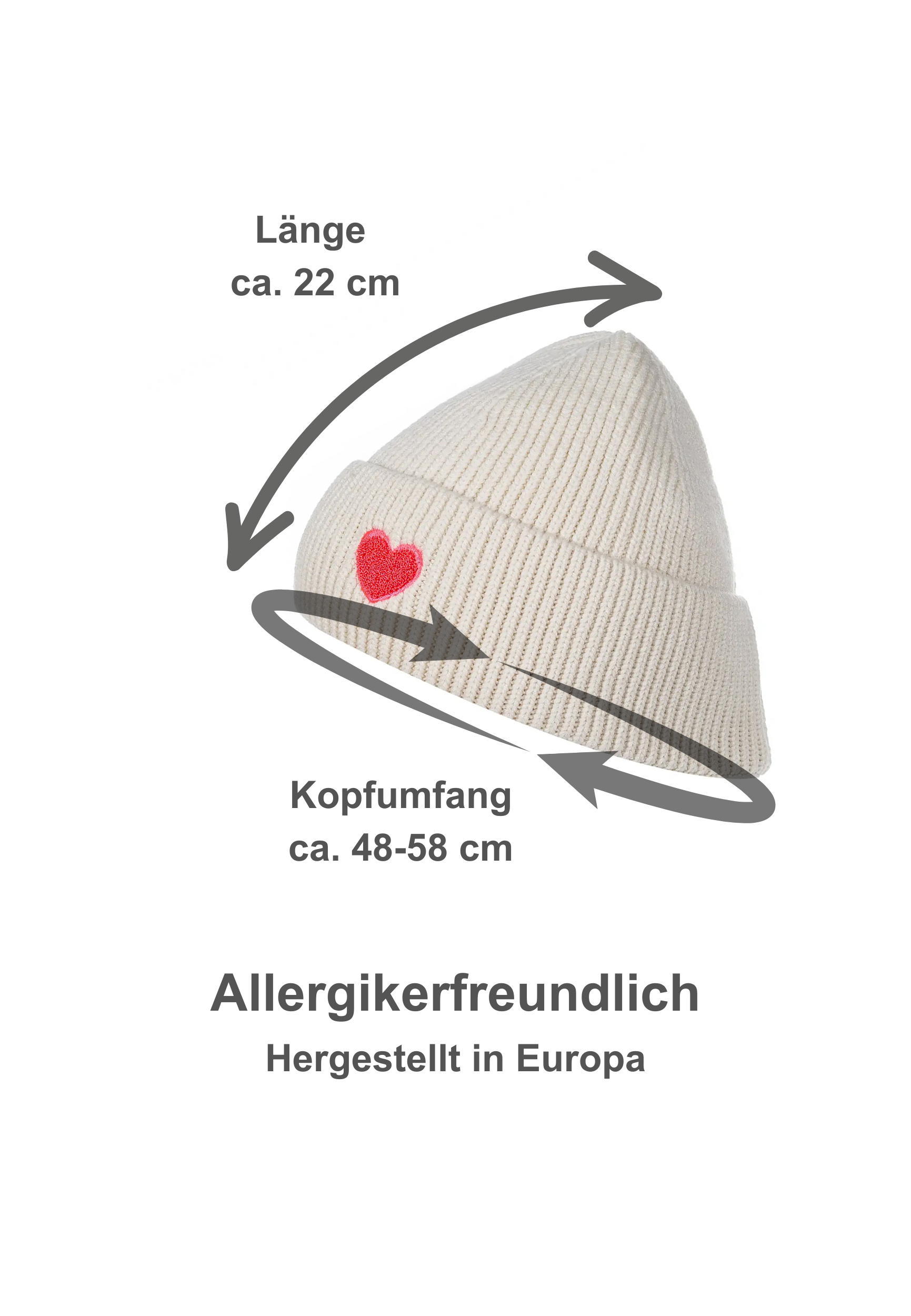 Gemusterte Strickmütze mit Rippbündchen dezenter Stickerei Gemusterte Strickmütze mit Rippbündchen dezenter Stickerei