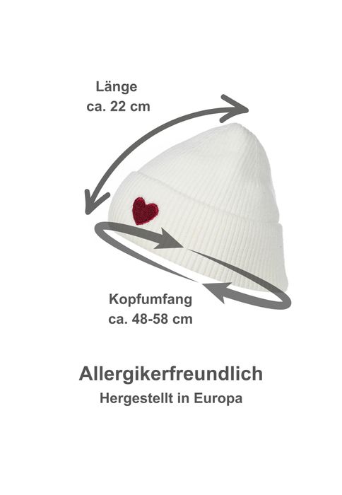 Faera Gemusterte Strickmütze mit Rippbündchen dezenter Stickerei – Natur, Bild 4