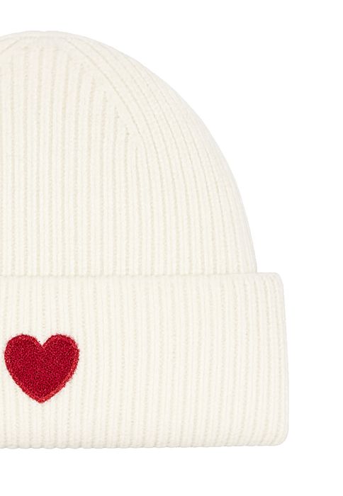 Faera Gemusterte Strickmütze mit Rippbündchen dezenter Stickerei – Natur, Bild 3