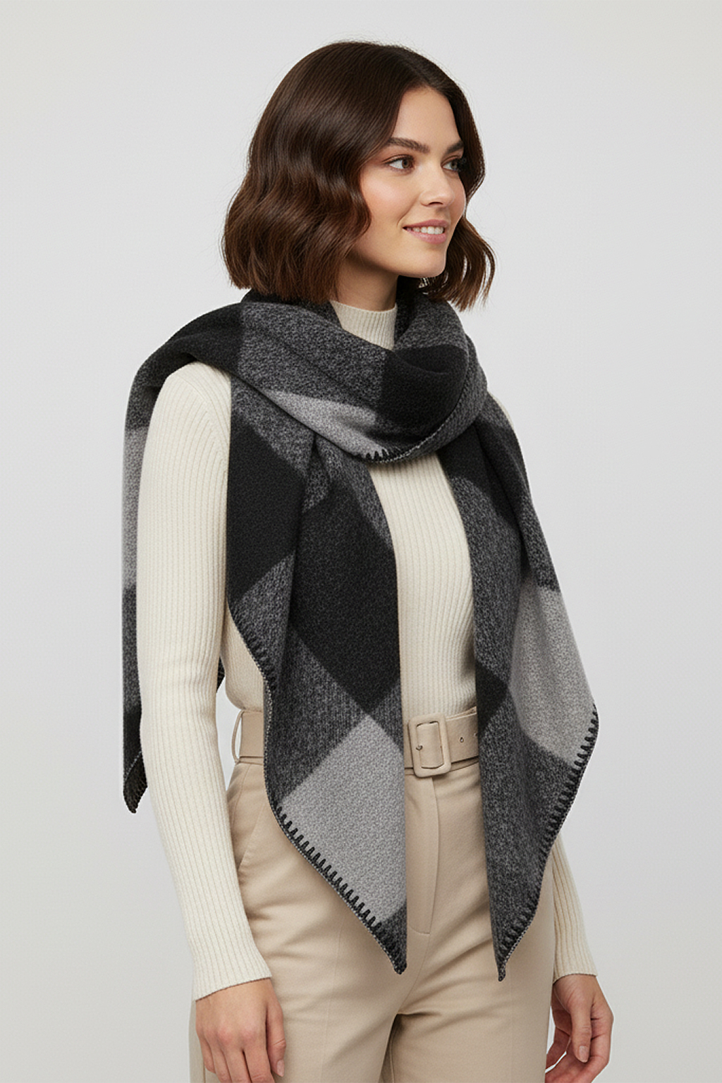 Eleganter Karierter Warmer Schal für Herbst & Winter Eleganter Karierter Warmer Schal für Herbst & Winter