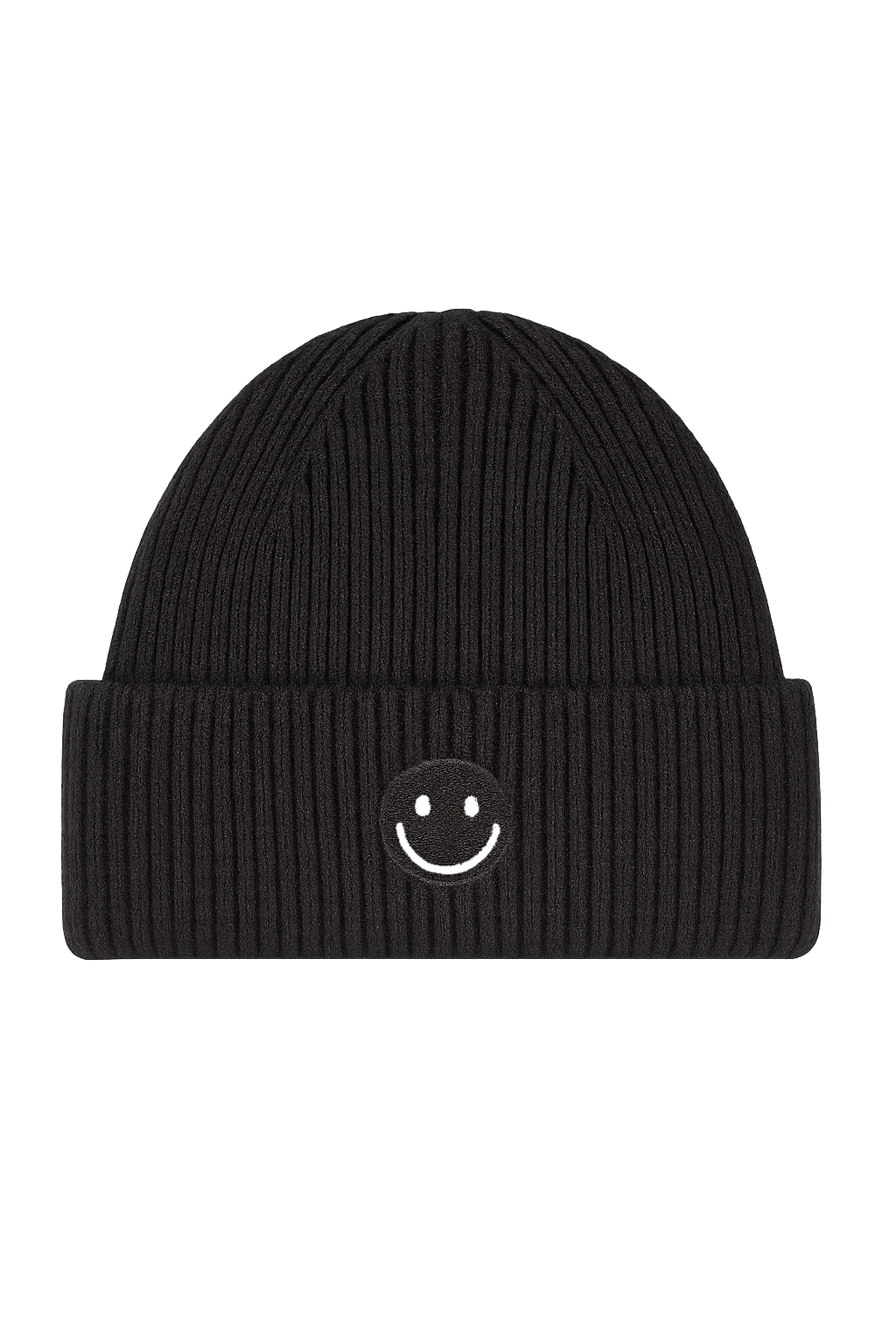 Strickmütze mit Smiley-Stickerei Strickmütze mit Smiley-Stickerei