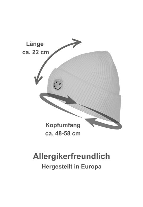 Faera Strickmütze mit Smiley-Stickerei – Orange, Bild 4