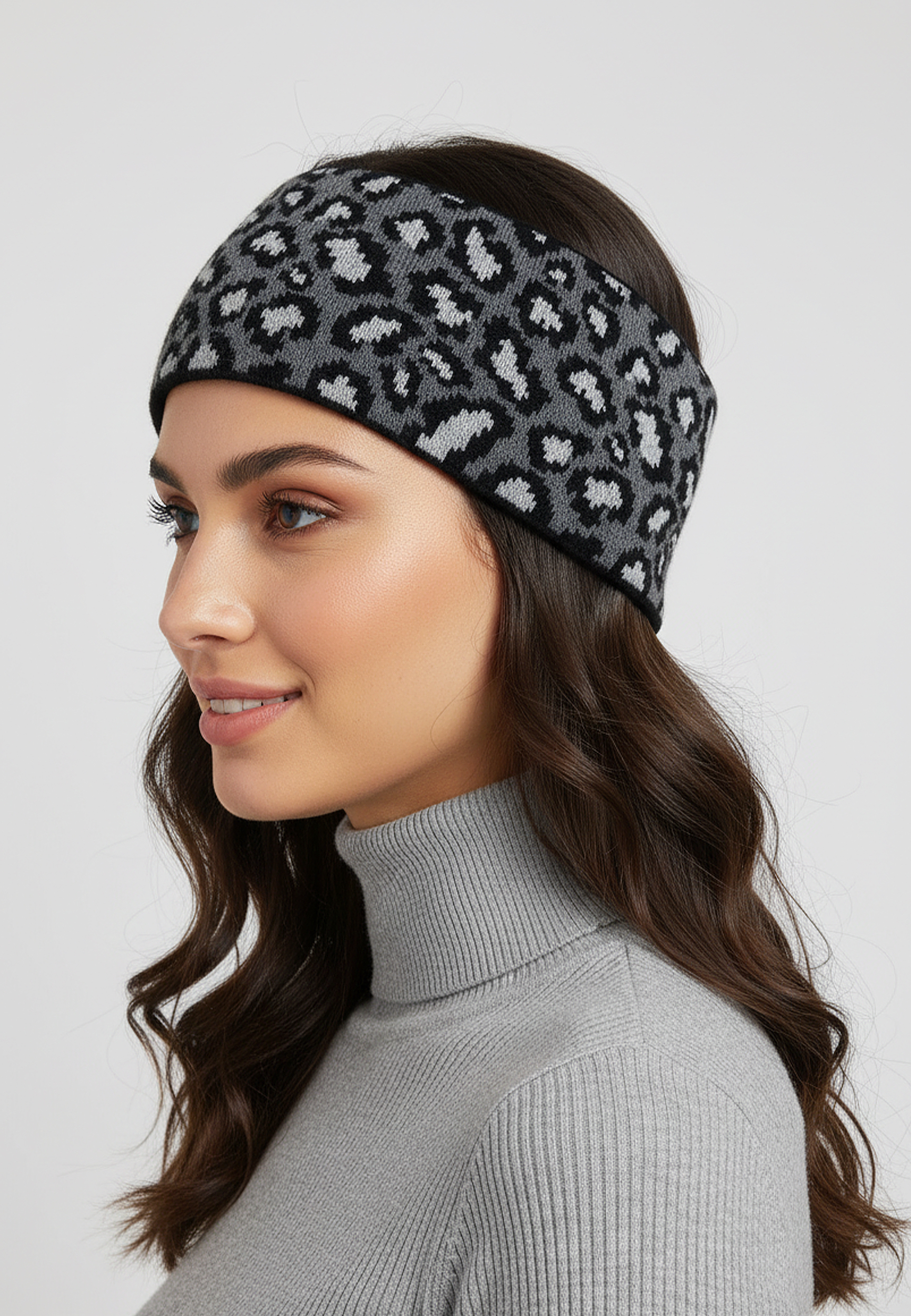 Leop-Print Stirnband aus Strick Modisch Warm Leop-Print Stirnband aus Strick Modisch Warm