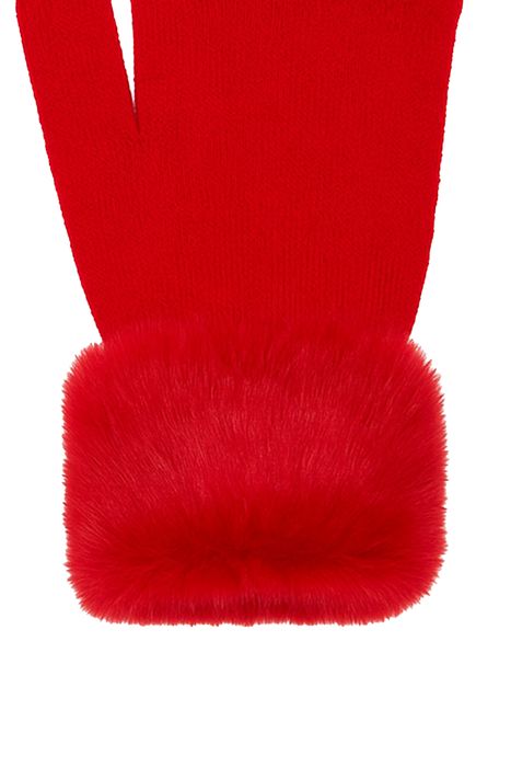 Faera Faera Elegante Damenhandschuhe Flauschig Weich – Rot, Bild 3