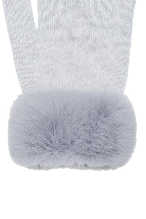 Faera Faera Elegante Damenhandschuhe Flauschig Weich – Hellgrau, Bild 3