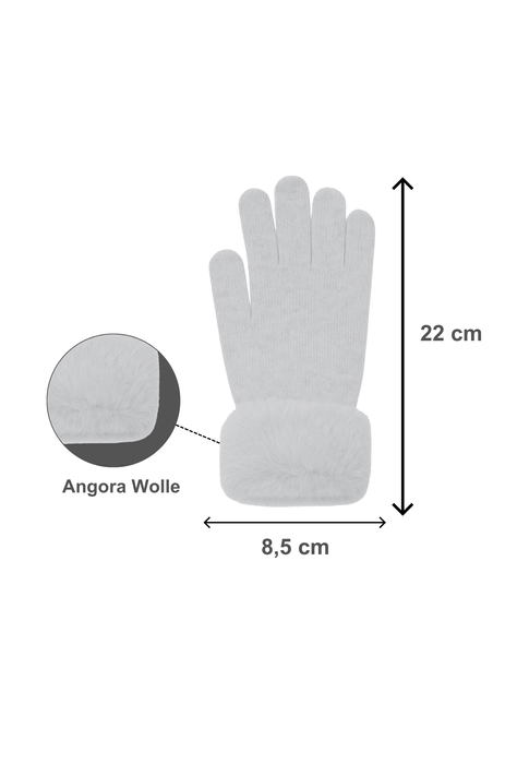 Faera Faera Elegante Damenhandschuhe Flauschig Weich – Weiß, Bild 4