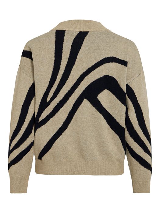 Vila VILA Moderner Pullover mit abstraktem grafischem Design – Braun, Bild 13