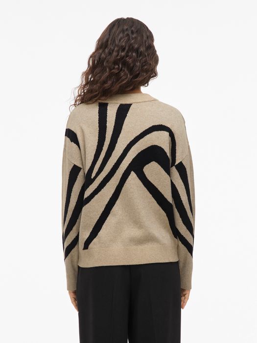 Vila VILA Moderner Pullover mit abstraktem grafischem Design – Braun, Bild 11
