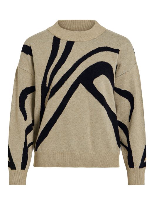 Vila VILA Moderner Pullover mit abstraktem grafischem Design – Braun, Bild 8