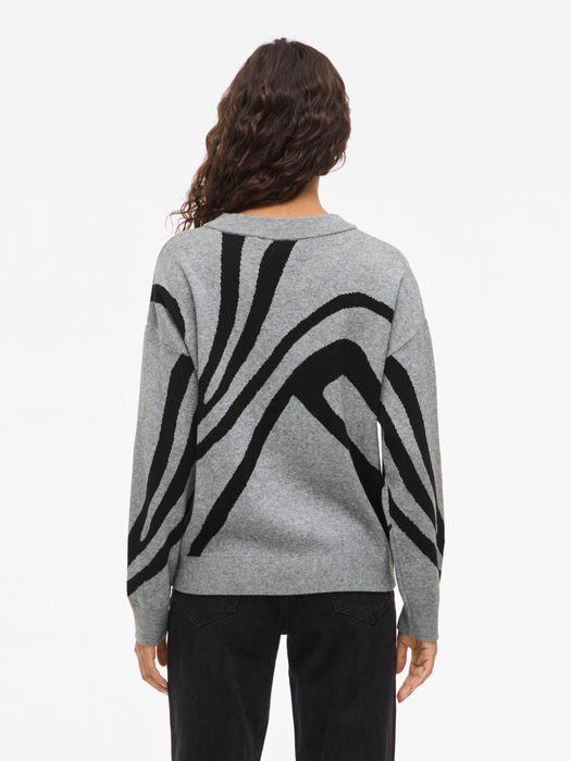 Vila VILA Moderner Pullover mit abstraktem grafischem Design – Braun, Bild 4