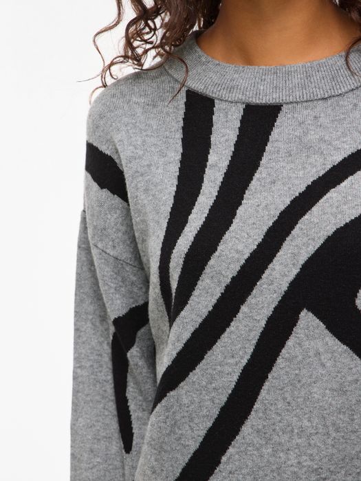 Vila VILA Moderner Pullover mit abstraktem grafischem Design – Braun, Bild 3