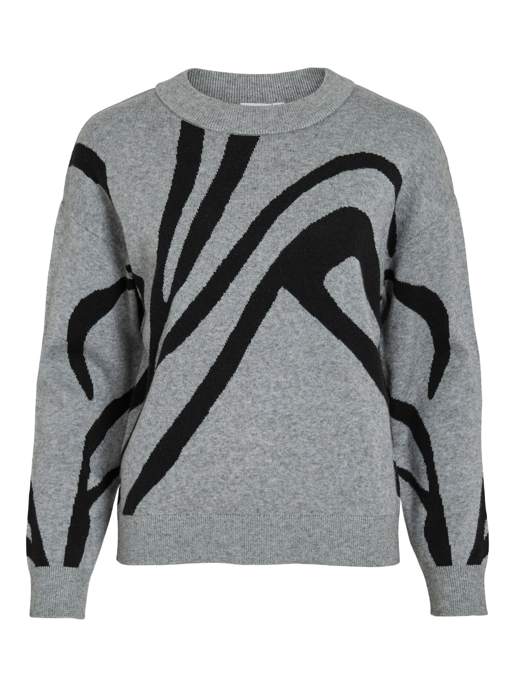 Vila VILA Moderner Pullover mit abstraktem grafischem Design – Braun, Bild 2
