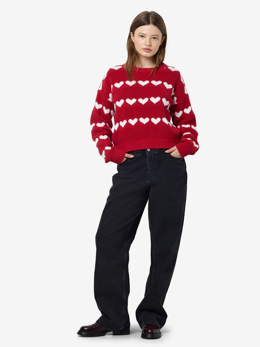 Noisy May NOISY MAY Pullover mit Herzmuster und Rundhalsausschnitt – Rot, Bild 5