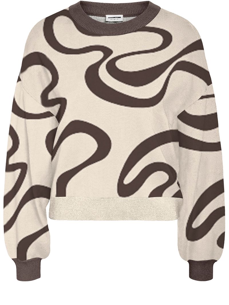 Noisy May Pullover im Oversize-Look mit Rundhalsausschnitt – Braun, Bild 1