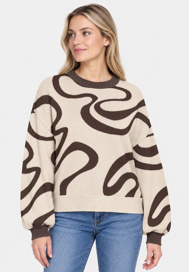 Noisy May Pullover im Oversize-Look mit Rundhalsausschnitt – Braun, Bild 2