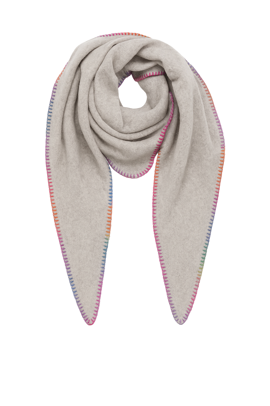 Schal Dreiecksform mit bunter Zierkante Rainbow Schal Dreiecksform mit bunter Zierkante Rainbow
