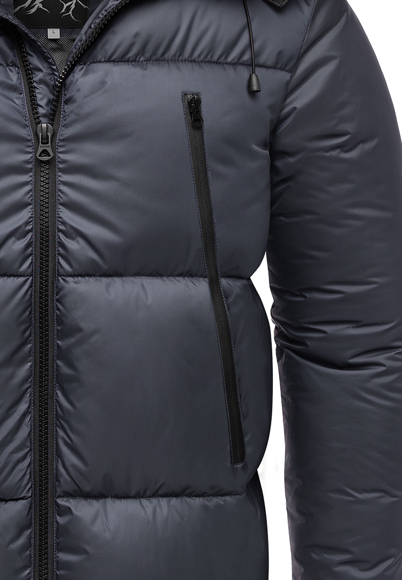 Humy HUMY Winterjacke mit Kapuze glänzend Fleecekragen und – Navy, Bild 2
