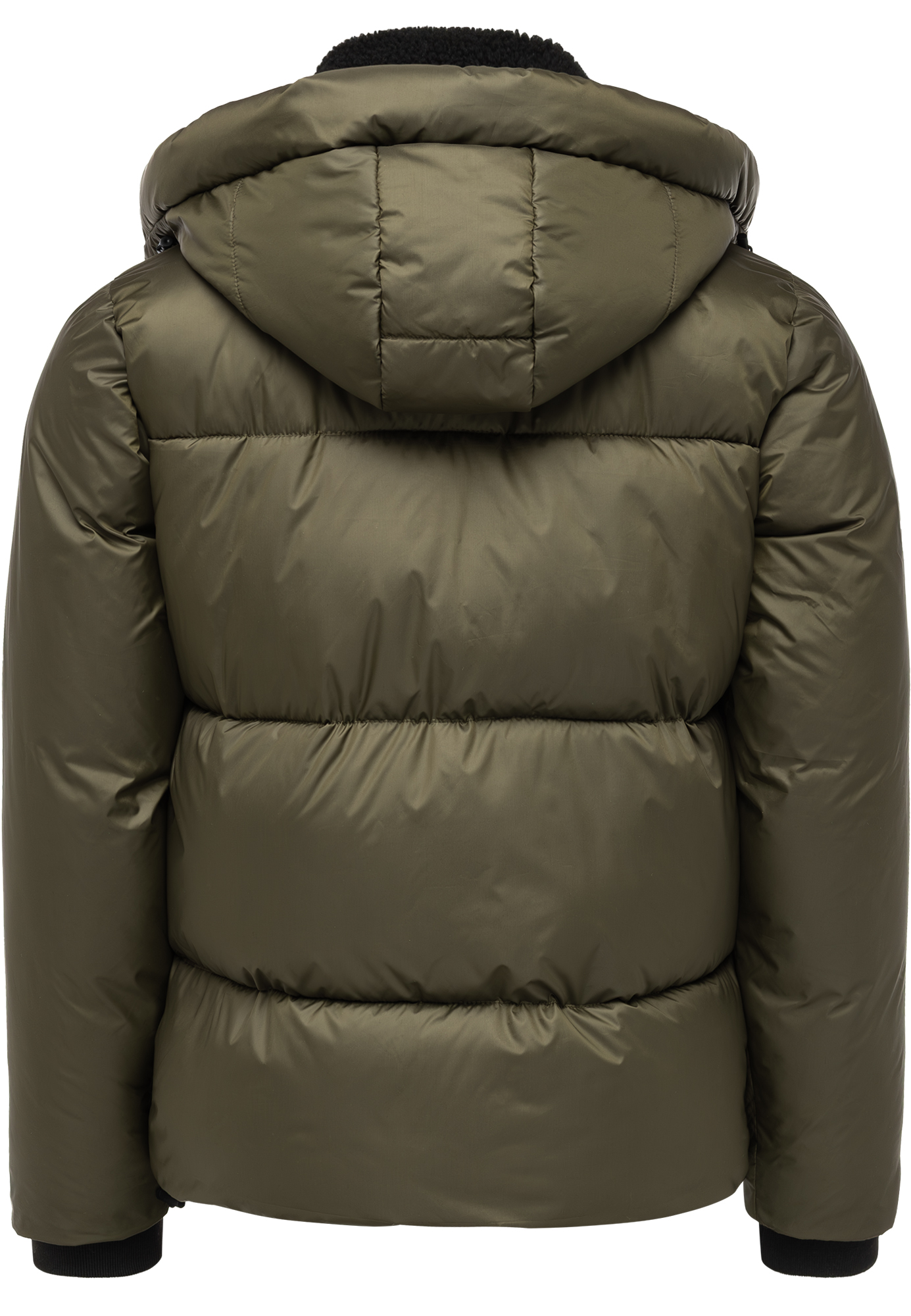 Winterjacke mit Kapuze glänzend Fleecekragen Winterjacke mit Kapuze glänzend Fleecekragen