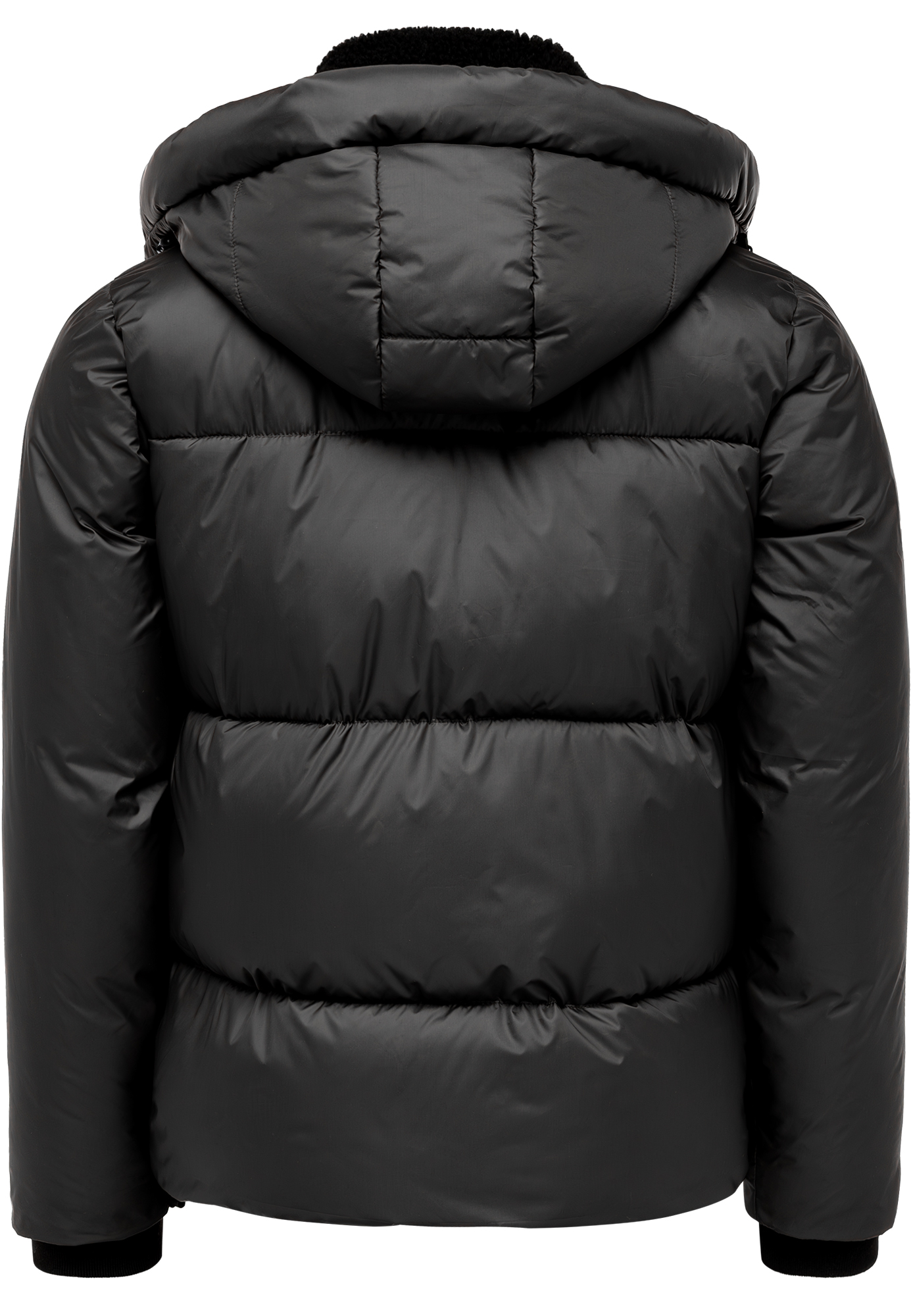 Winterjacke mit Kapuze glänzend Fleecekragen Winterjacke mit Kapuze glänzend Fleecekragen