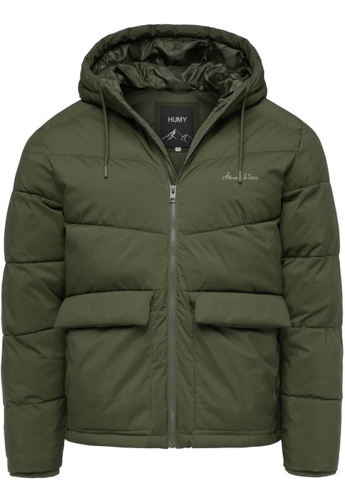 HUMY Winterjacke mit Kapuze gesteppte Form Gefüttert Warm