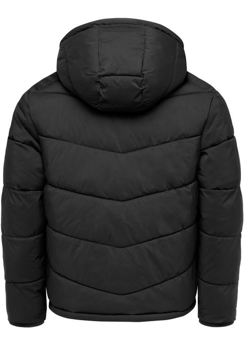 Humy HUMY Winterjacke mit Kapuze gesteppte Form Gefüttert Warm – Schwarz, Bild 3