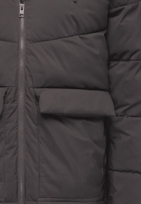 Winterjacke mit Kapuze gesteppte Form Gefüttert Warm, Farbe: Grau
