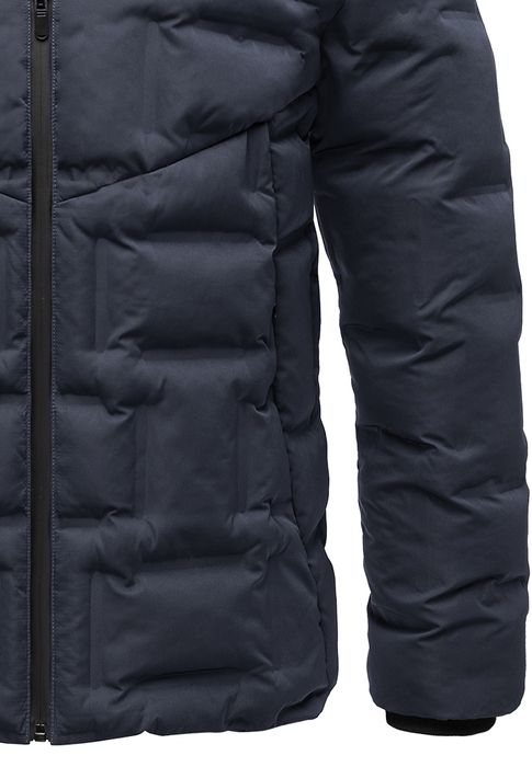 Winterjacke mit Kapuze Warm Gefüttert Steppmuster, Farbe: Navy
