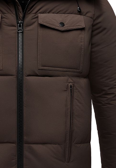 HUMY Winterjacke mit Kapuze warm gefüttert, Farbe: Braun